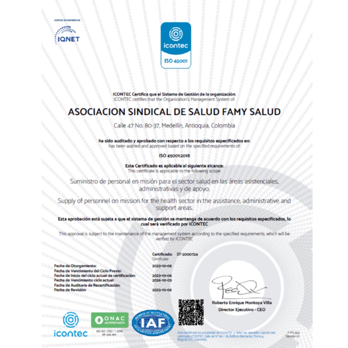 Imagen de la publicación: Contamos oficialmente con la Certificación de Calidad ISO 9001 e ISO 45001