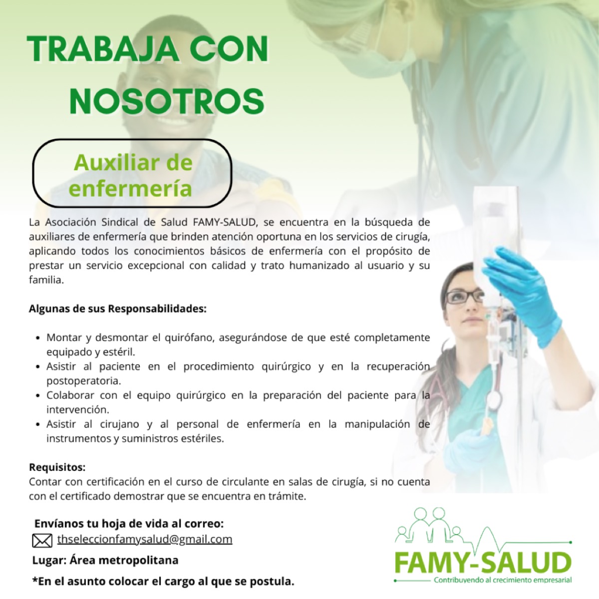 Imagen de la publicación: Convocatoria Auxiliar de enfermería