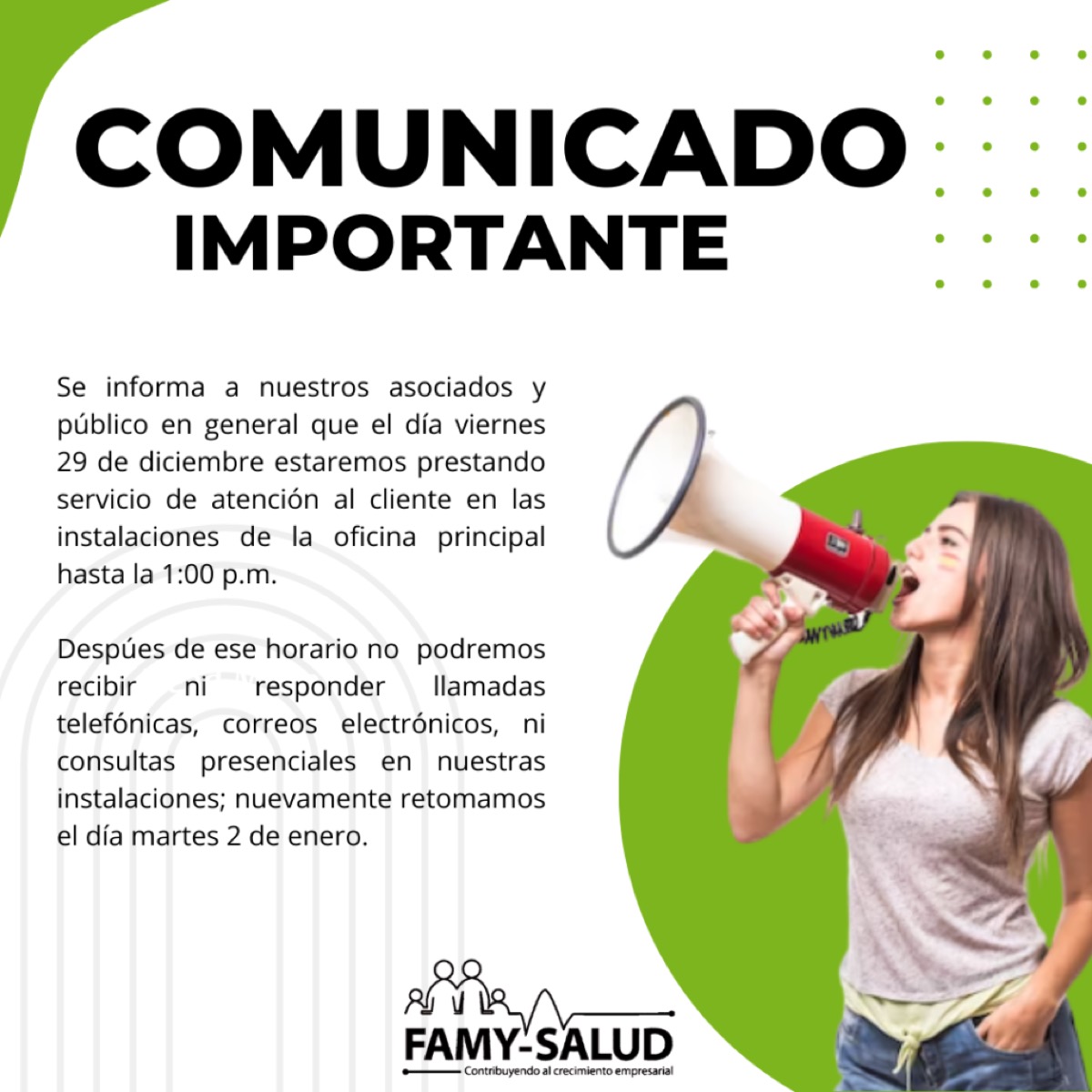 Imagen de la publicación: Horario especial en la jornada del 29 de diciembre